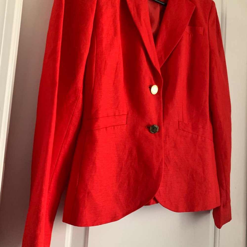 Calvin Klein Blazer Jacket Red Gold Buttons - Picture 3 of 8